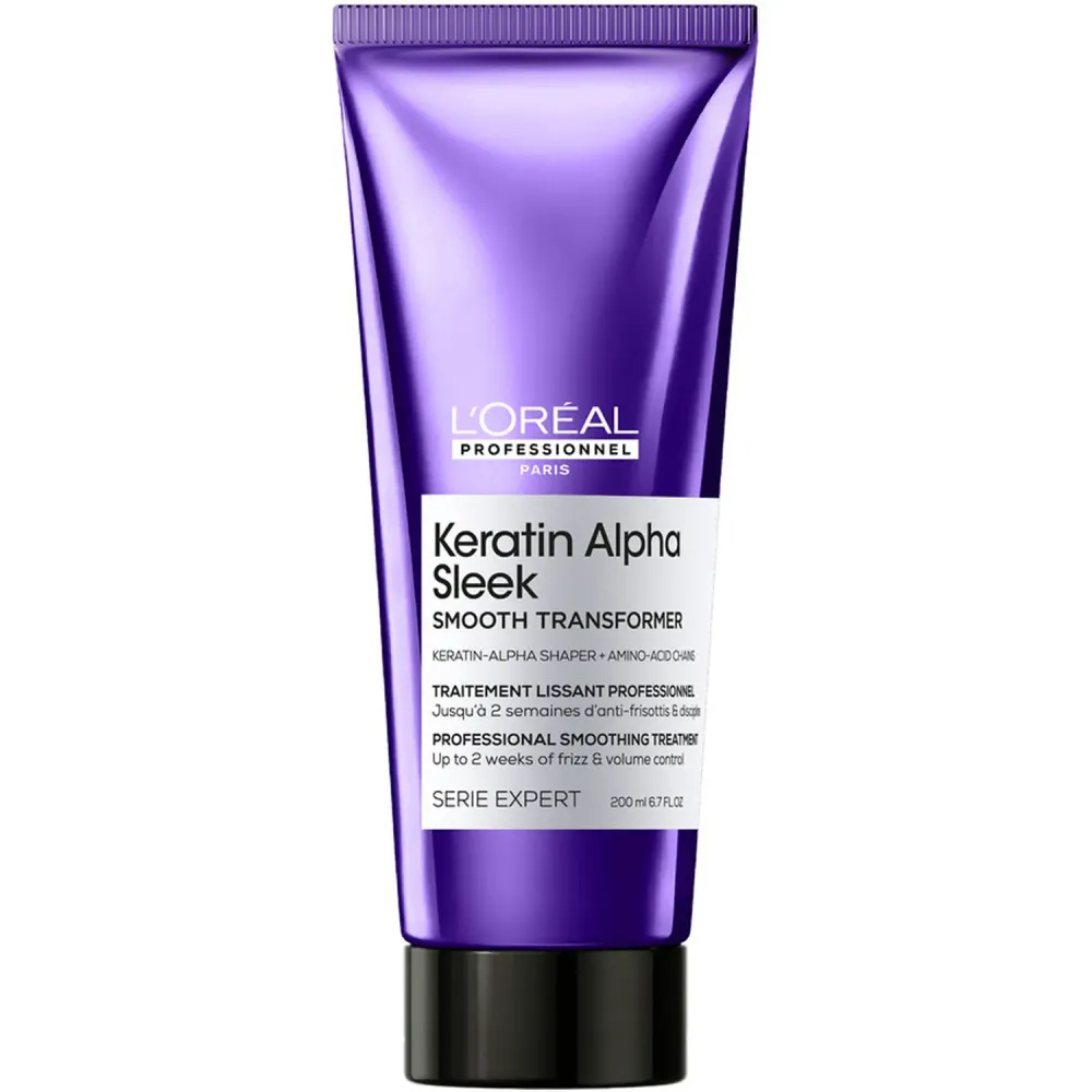 L'Oreal Keratin Alpha Sleek Разглаживающий уход для непослушных, пористых волос 200 мл