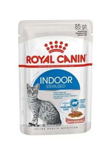 Royal Canin Indoor Sterilised пауч для стерилизованных кошек, живущих в помещении (соус) 85г