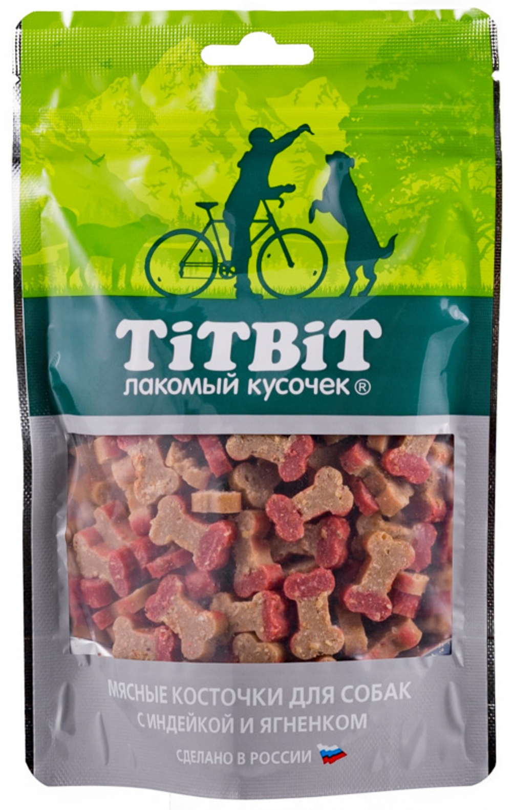 TitBit лакомство для собак Косточки мясные для собак с индейкой и ягненком 145 гр.