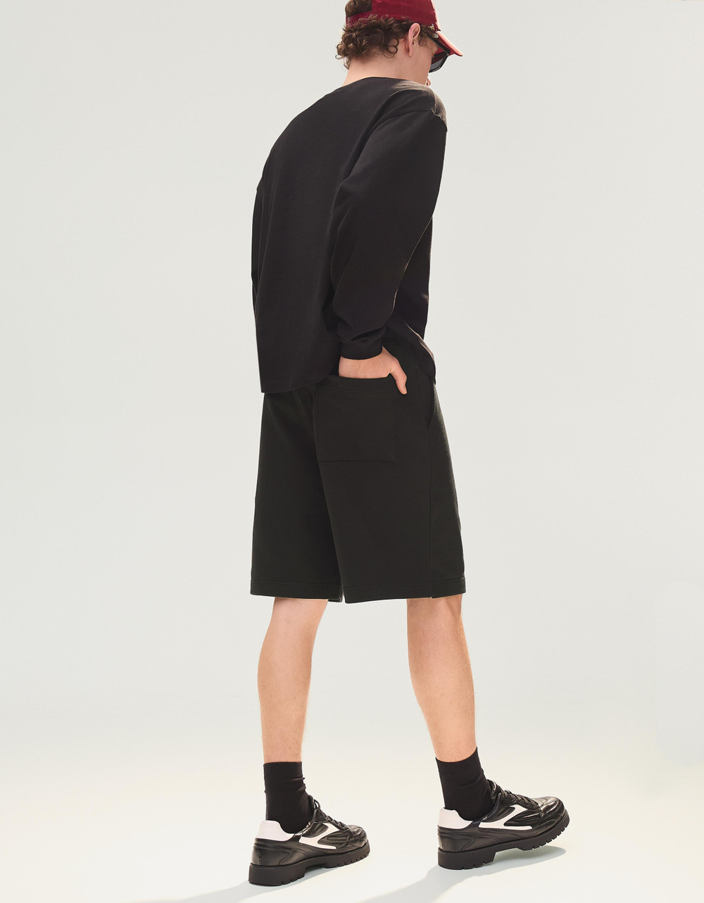 Мужские бермуды из футера с начёсом - BERSHKA