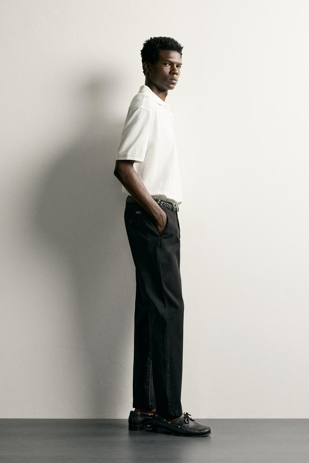 ZARA БРЮКИ ЧИНОС SLIM FIT, ЧЕРНЫЙ