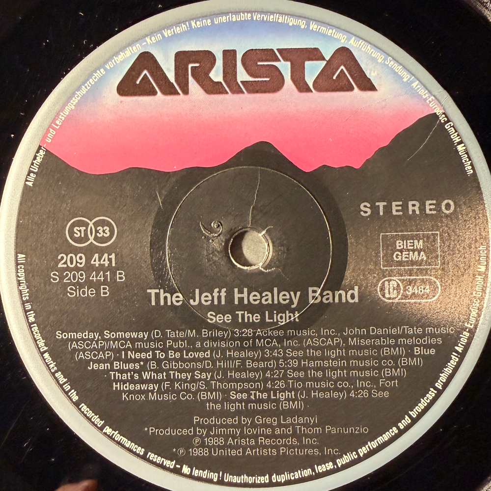 The Jeff Healey Band - See The Light (Европа 1988г.)
