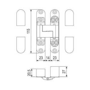 Петля скрытой установки AGB ECLIPSE 3.0 E30200.02.03 (латунь) /57989/ (1 шт)