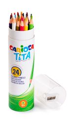 Карандаш цветной пластиковый заточенный 24 цв, Carioca 43341