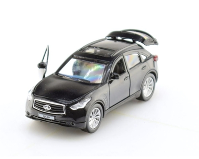 Модель ин. мет. "Infiniti QX70" 12см, открыв. двери, черный, коробка QX70-BK (Технопарк)