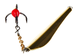 Блесна вертикальная зимняя Lucky John DOUBLE BLADE с цепочкой и тройником 45 мм SG блистер
