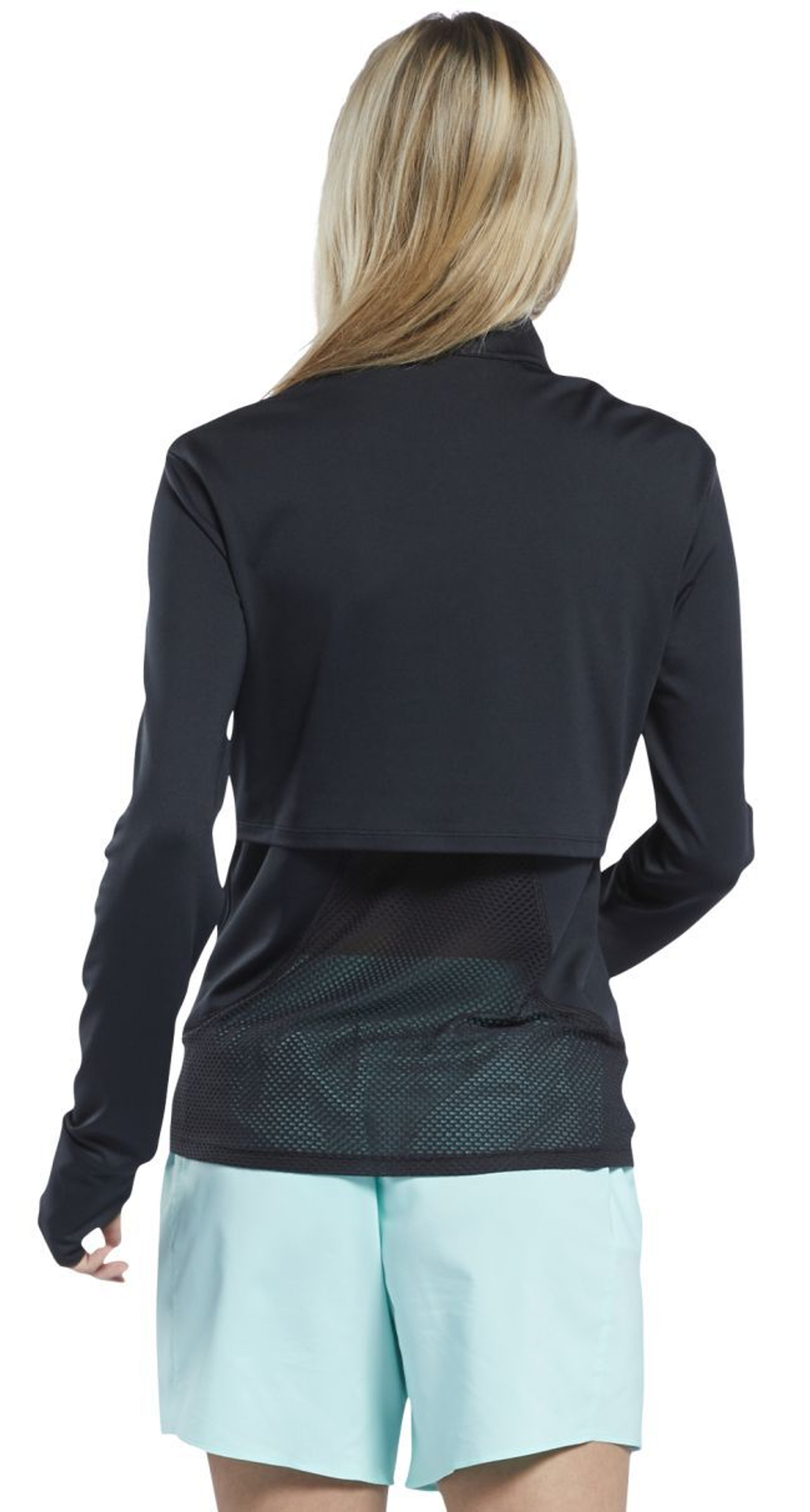 Женская Кофта теннисная Reebok Workout Running 1/4 Zip W - черный