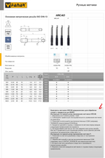 Метчик компл. DIN-352/3-P M12 6HX HSSE-PM HRC40 TC A4-235D51-0120