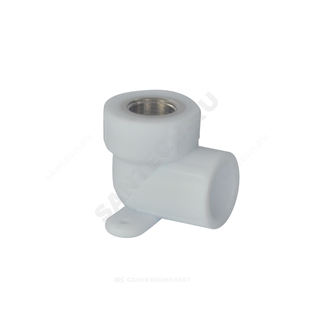 Угольник PP-R комбинированный белый Дн 25х3/4" ВР с креплением PRO VALFEX 10120125-PRO