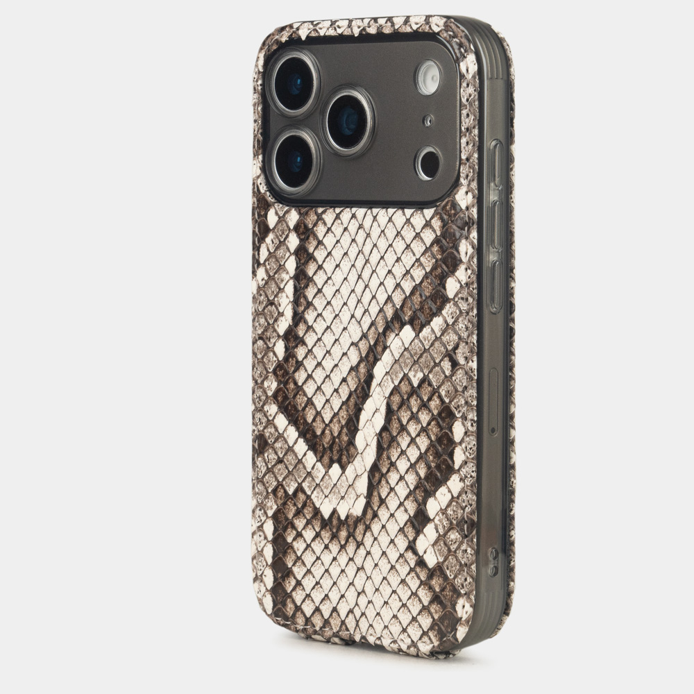 Чехол для iPhone 17 Pro - кожа питона, натуральный