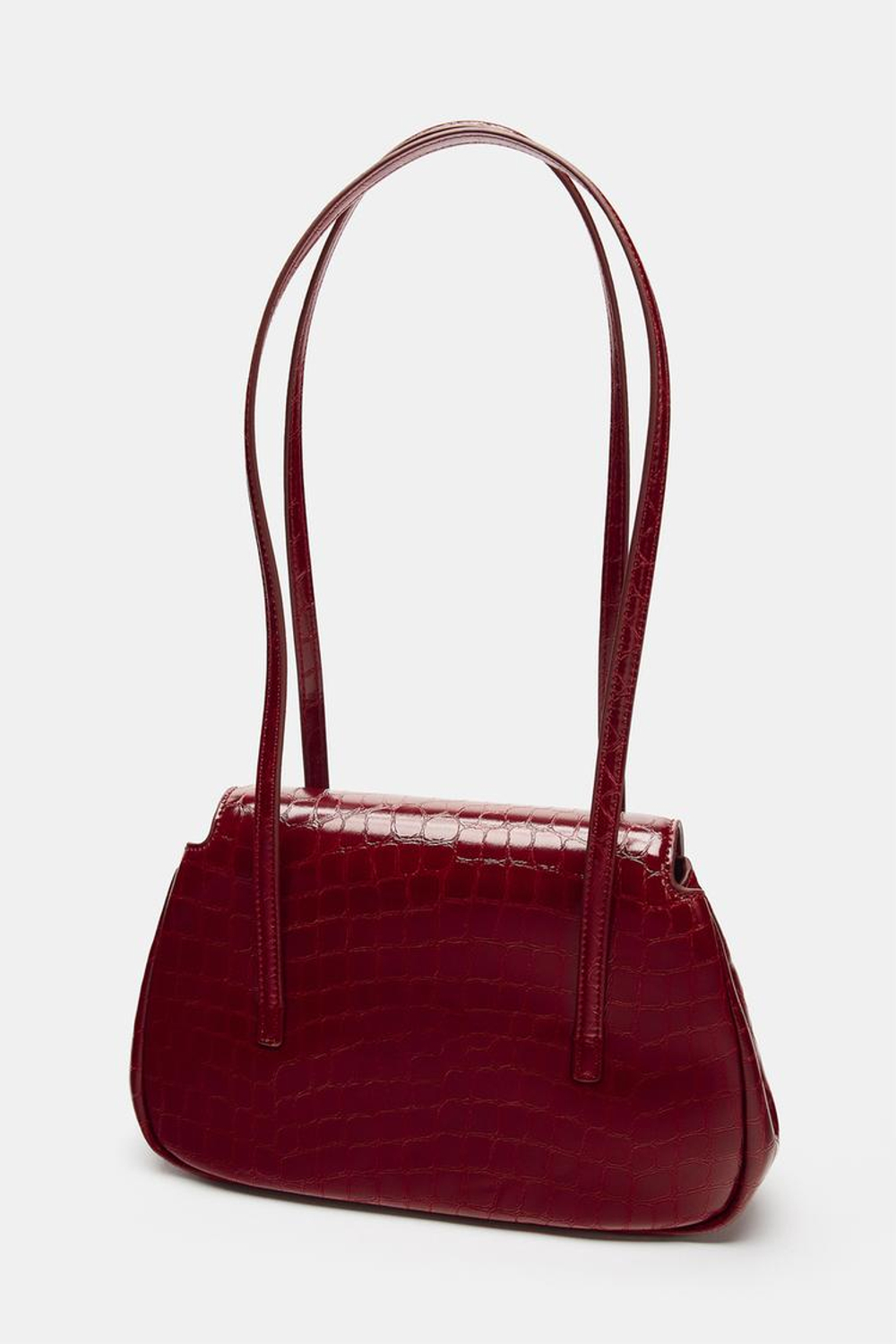 ZARA СУМКА НА ПЛЕЧО С ФАКТУРОЙ, КРАСНЫЙ