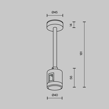 Крепление потолочное Short 138мм с прямым коннектором питания 24V TRA156C-IPCL1-B чёрный Flarity Maytoni