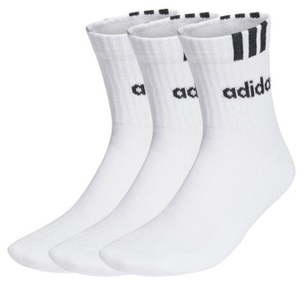 Теннисные носки Adidas 3-Stripes Linear Half Crew Cushioned 3P - белый