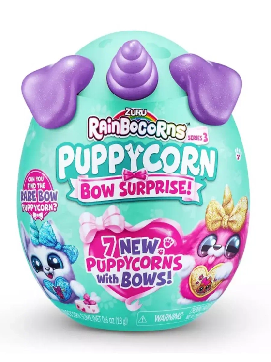Мягкая игрушка сюрприз яйцо Rainbocorns Puppycorn Bow Зуру