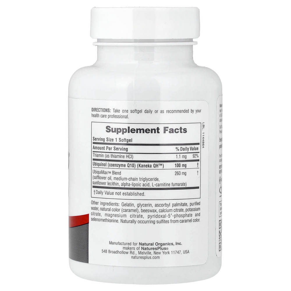 NaturesPlus, Beyond CoQ10 Ubiquinol®, 100 мг, 60 капсул