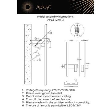 Светильник настенный (Бра) LED 13W 3000K APL.342.01.13 чёрный Reymand Aployt