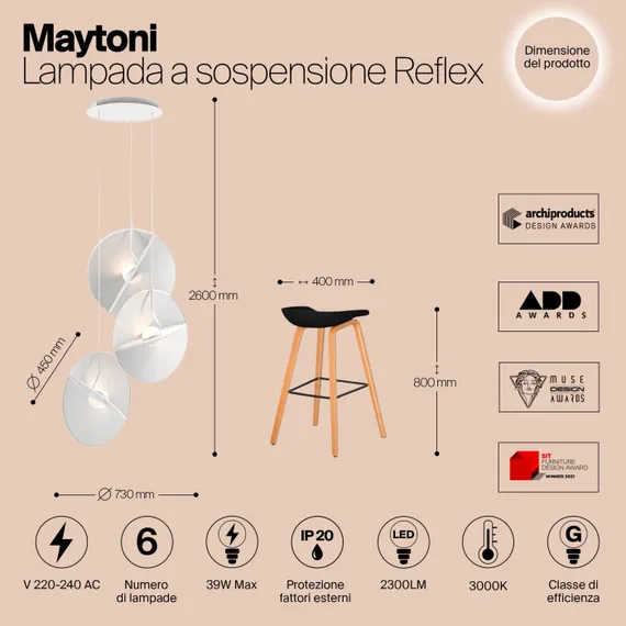 Подвесной светильник Reflex MOD154PL-L6W3K1 Maytoni