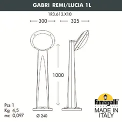 Наземный светильник Lucia 1R3.613.X10.LYE27CL1 Fumagalli