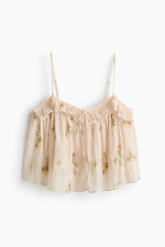 Топ из жатого шифона со шнуровкой - H&M