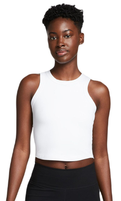 Женский топ теннисный Nike One Fitted Dir-Fit Short Sleeve Crop Tank - white/black