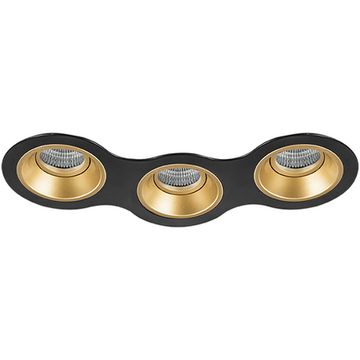 Комплект из светильников и рамки 3*GU5.3 D697030303 чёрный/золото Domino Lightstar