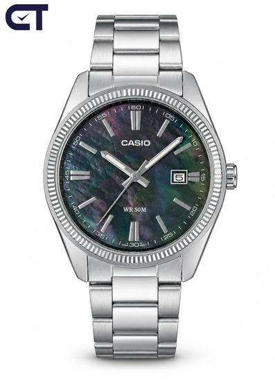 CASIO MTP-1302DS-1A CASIO Collection мужские наручные часы — чёрный циферблат, стальной браслет и водостойкость 50 м