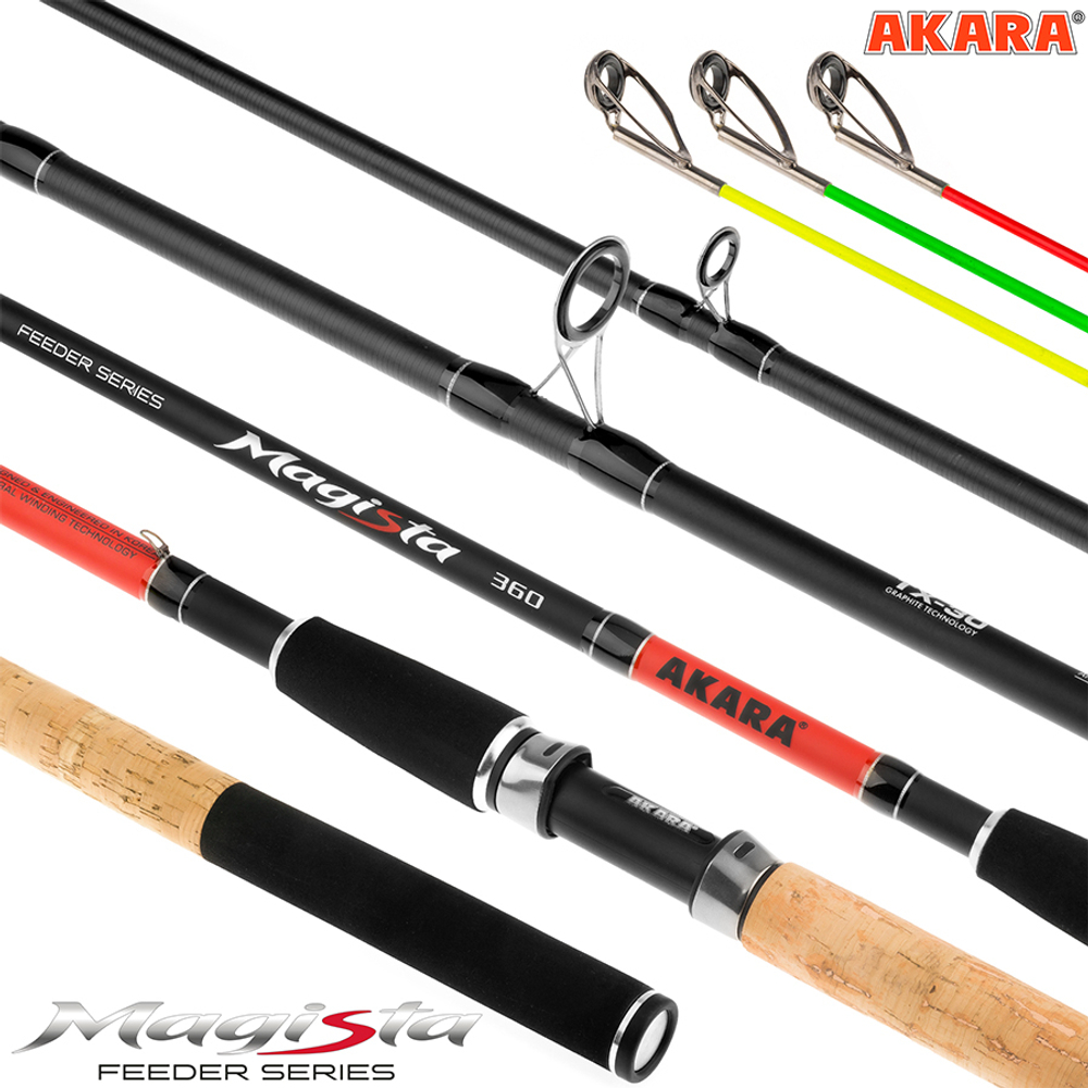 Удилище штекерное угольное фидерное 3 колена Akara Magista Feeder TX-30 (90-120-150) 3,3 м