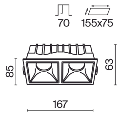 Встраиваемый светильник Technical DL043-02-15W3K-SQ-W