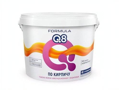 (FORMULA Q8) краска акриловая ФАСАДНАЯ по КИРПИЧУ красно-коричневая 2,4 кг