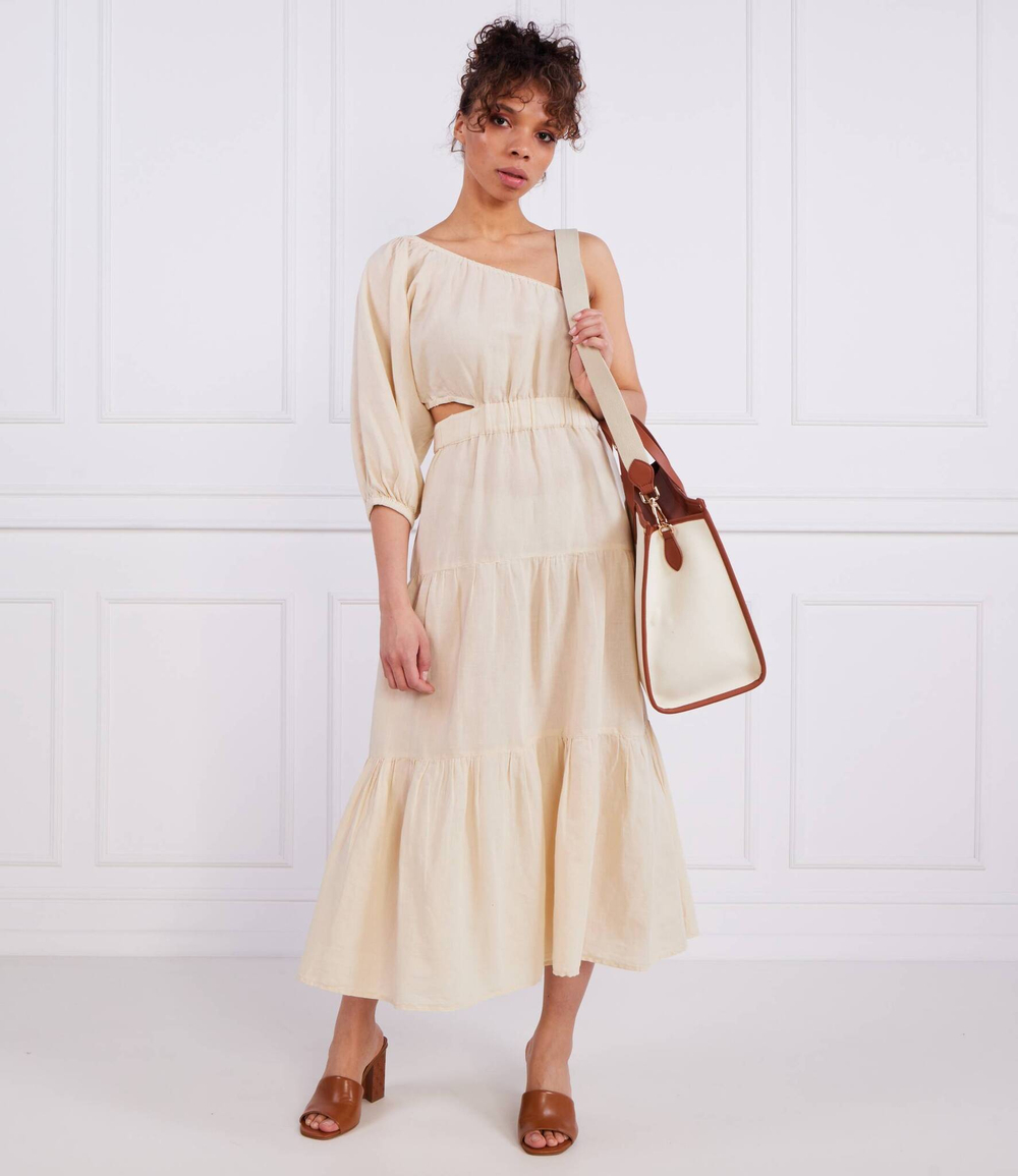 Льняное платье PUA Pepe Jeans London - экрю(PL953281)