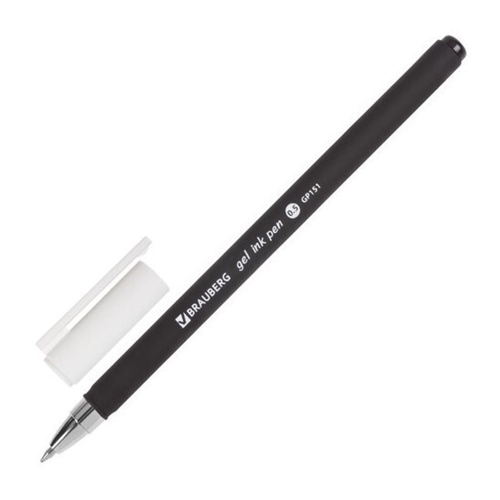 Ручка гелевая Brauberg Matt Gel, черная, 0.5мм, soft-touch корпус
