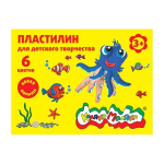 Пластилин 6 цветов, 90 гр, со стеком ПКМ06-П (Каляка-Маляка)