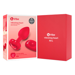 b-Vibe VIBRATING HEART SHAPE JEWEL PLUG M/L - Анальная пробка с ДУ