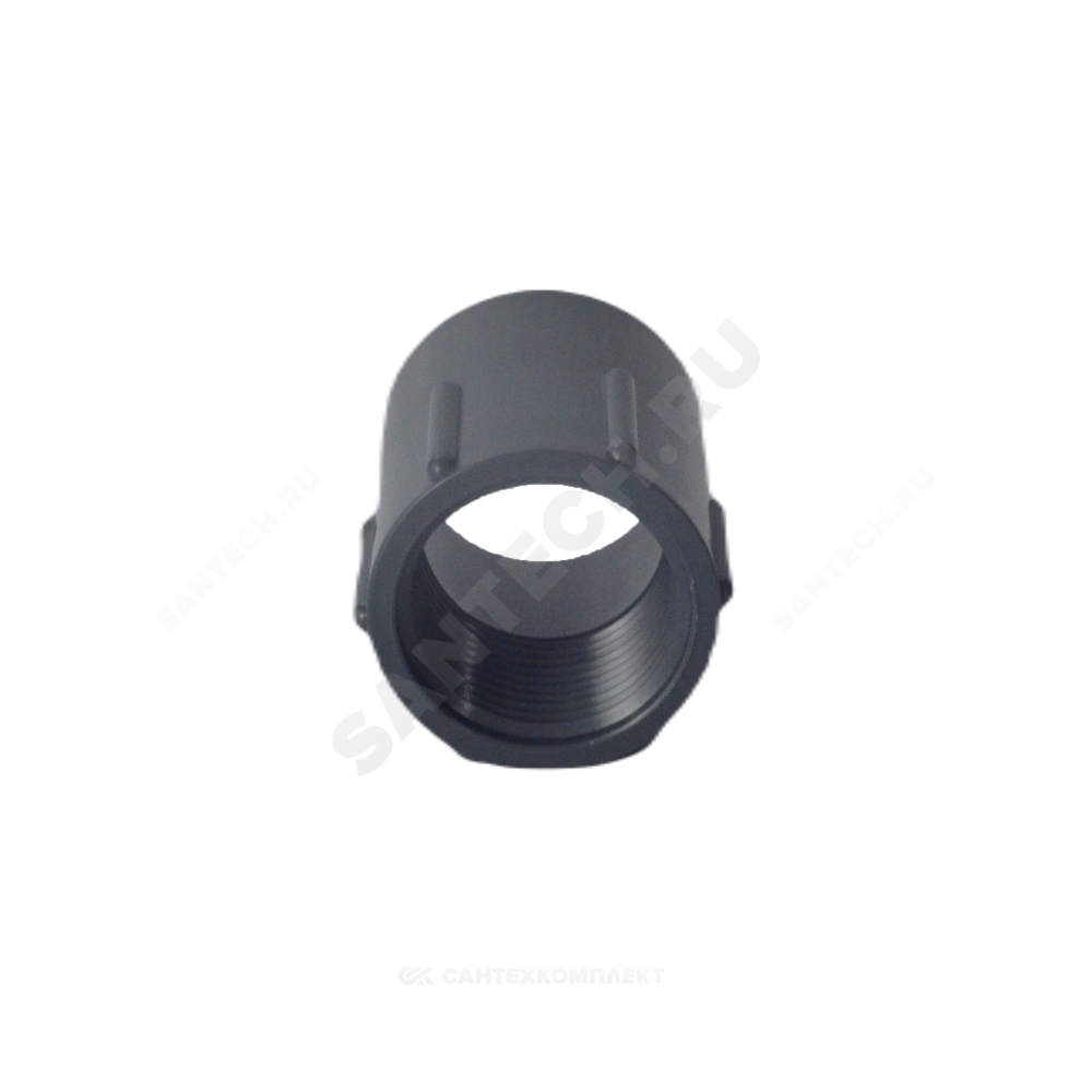 Муфта НПВХ Дн 20х1/2" Ру16 серая напорная ВР под клеевое соединение Aquaviva FTH020A