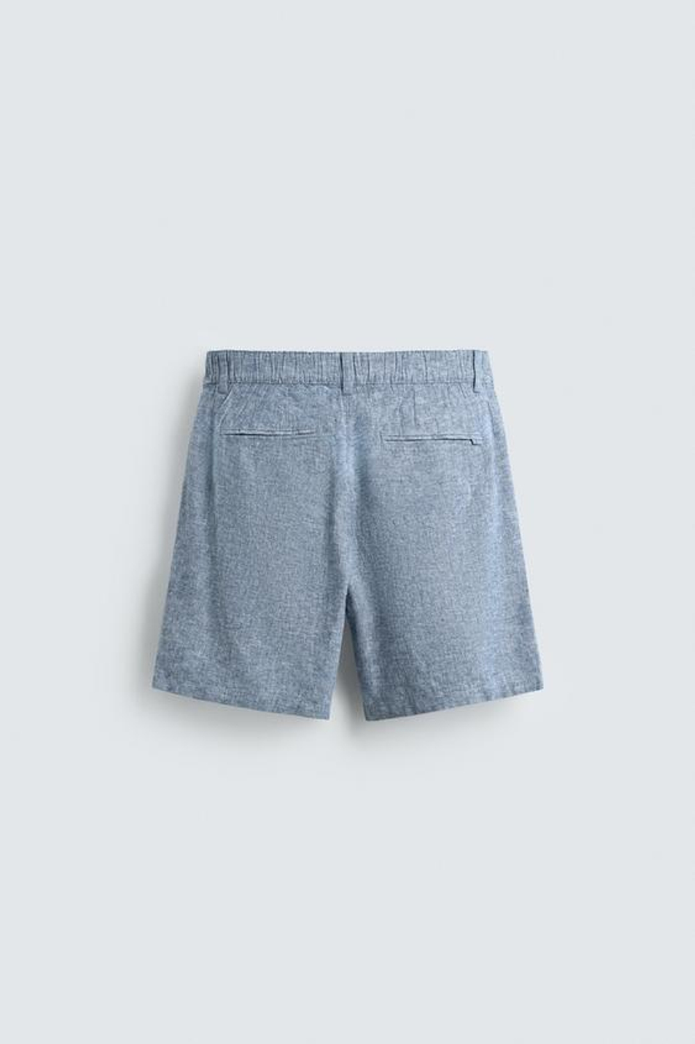 ZARA ШОРТЫ REGULAR FIT ИЗ РЕЛЬЕФНОЙ ТКАНИ, СИНИЙ/БЕЛЫЙ