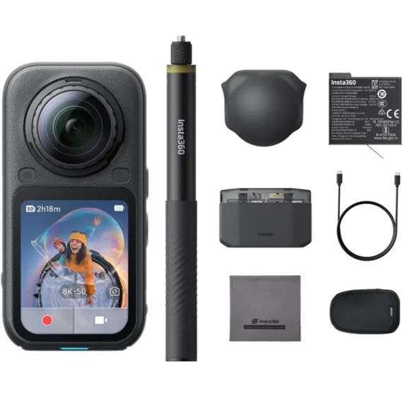 Экшн-камера Insta360 X6 8K Essentials Bundle черный
