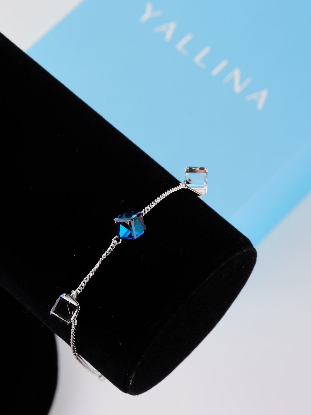 Браслет Миражи с синими кристаллами-хамелеонами Swarovski