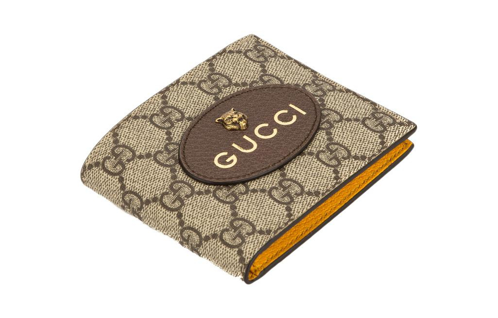 GUCCI Neo Vintage Bi Fold Wallet Ebony/New Maple Crop