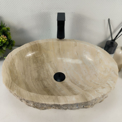 Раковина из оникса Erozy White EO-64363 56x43x15 из натурального камня