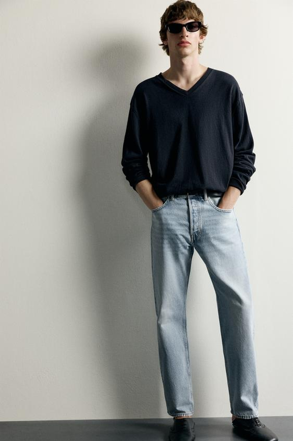 ZARA ДЖИНСЫ REGULAR FIT, СИНИЙ