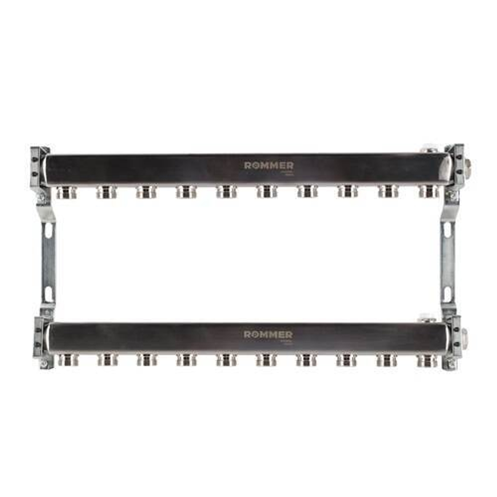Коллекторная группа для радиаторного отопления ROMMER RMS4401 - 1" на 10 контуров 3/4"EK