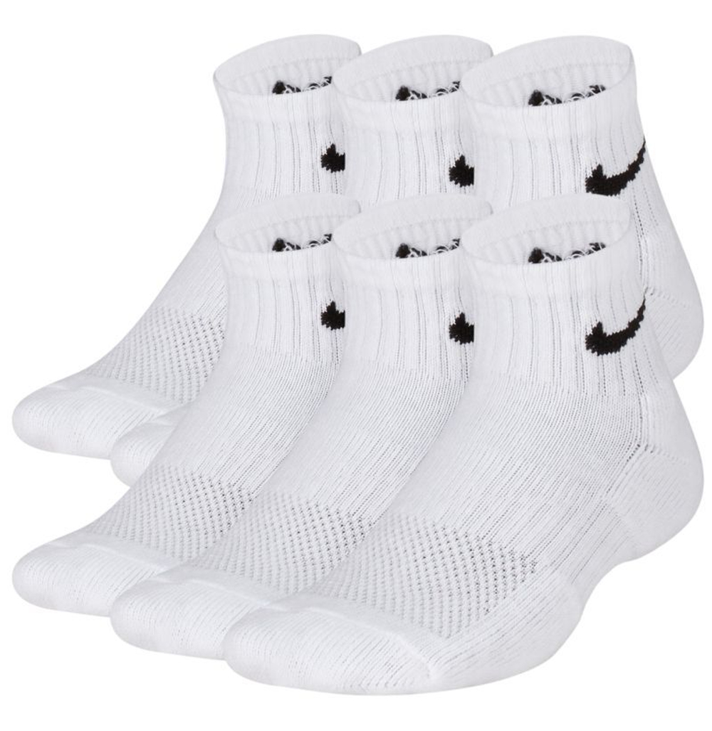 Теннисные носки Nike Everyday One Quarter 6P - white/black
