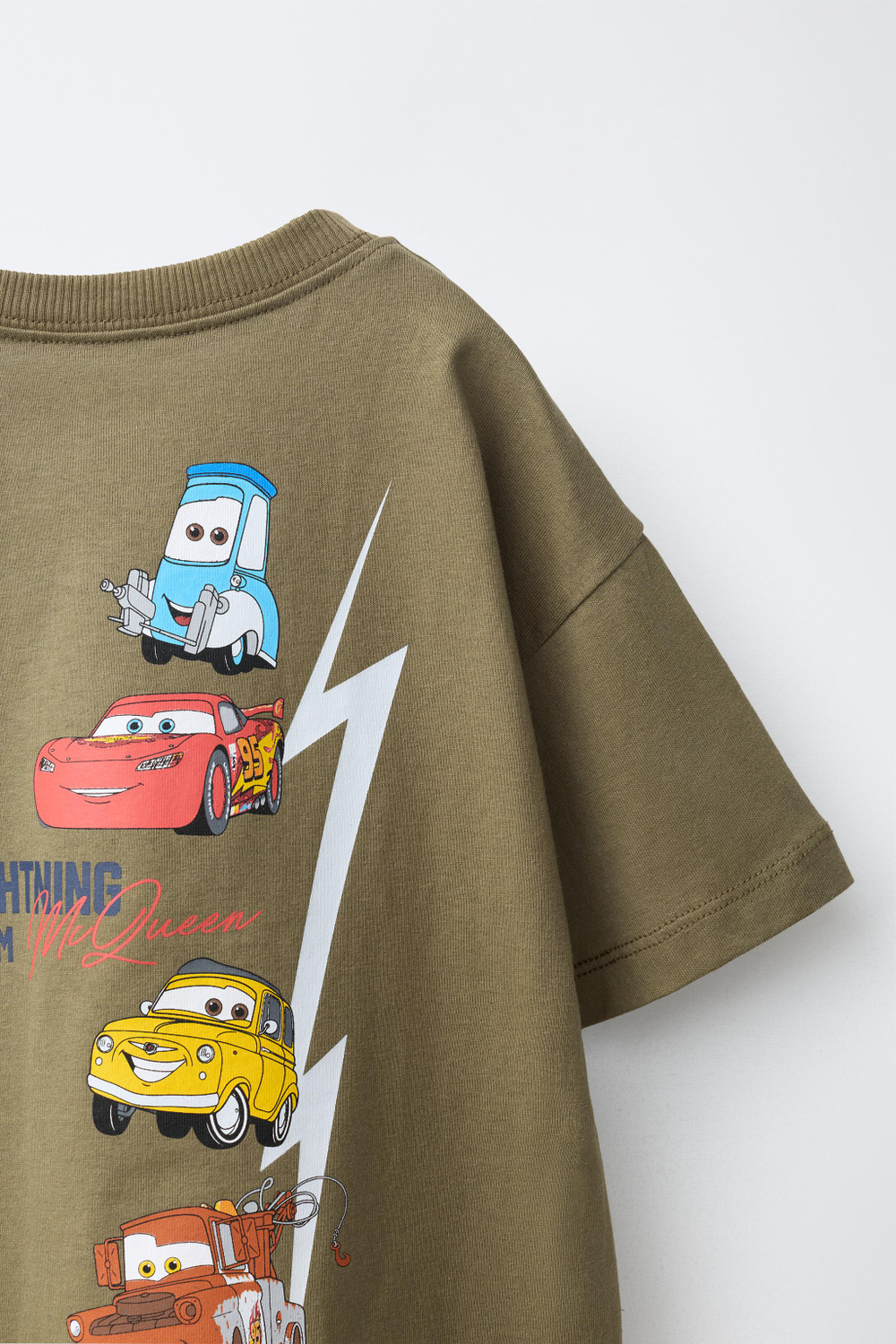 ZARA ФУТБОЛКА С ПРИНТОМ CARS LIGHTNING MCQUEEN © DISNEY/PIXAR, ХАКИ