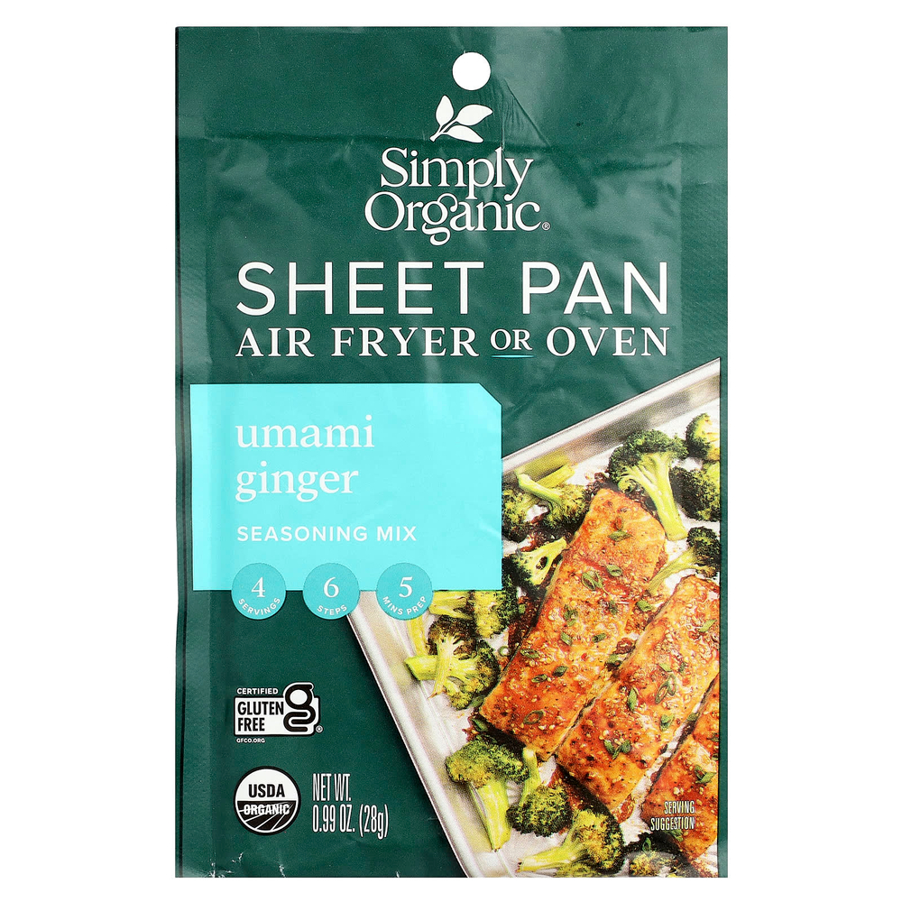 Simply Organic, Смесь приправ для сковороды, имбирь умами, 28 г (0,99 унции)