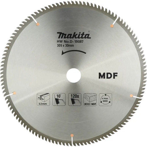 Пильный диск по MDF 305х30/15,88х3,2 мм/120 Makita D-19087