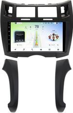 Магнитола для Toyota Vitz 2, Yaris 2 2005-2011 (рамка черная тип 2) - Teyes CC4L-DTS монитор 9" IPS, Android 14, Быстрая, Snapdragon 662, CarPlay, 4G SIM-слот