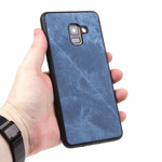 Чехол текстильный для Samsung Galaxy A8+(2018), 010817 Голубой