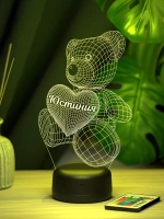 Ночник "Мишка с именем Юстиния" - подарок девочке