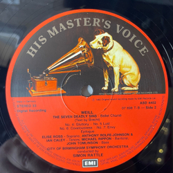 Винтажная виниловая пластинка LP Kurt Weill, Elise Ross, Simon Rattle, The Seven Deadly Sins Семь Смертных Грехов (Англия 1983)