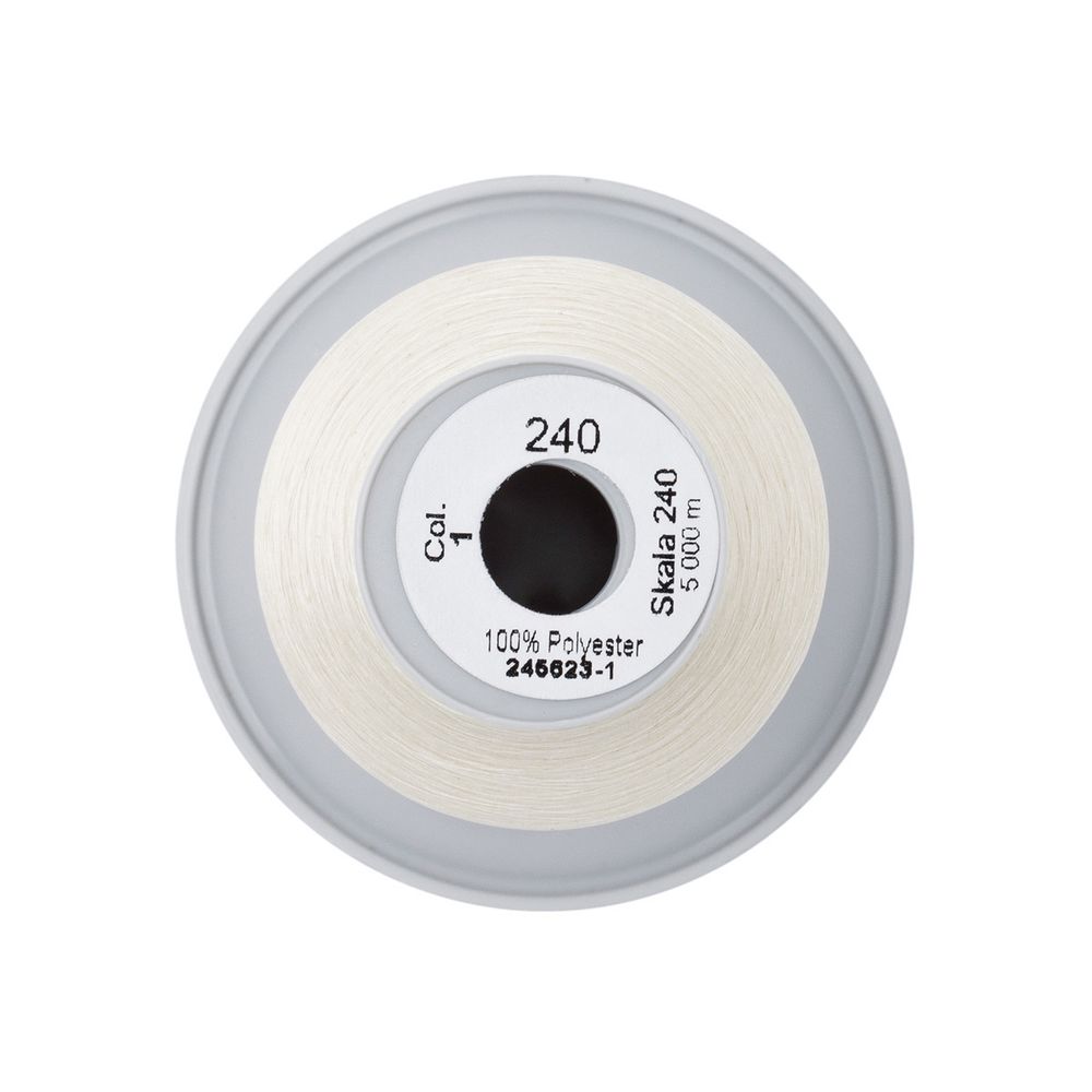 Нитки некрученые Gutermann Skala 240 (5000 метров), 1 кат. | _001 молочный (сумрачно-белый)